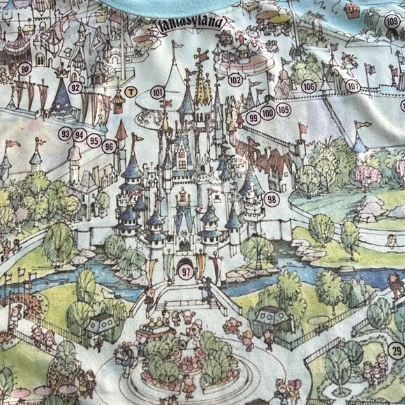 Walt Disney 50th Anniversary maps shirt. Long sleeve.  Size Medium. - Picture 5 of 16